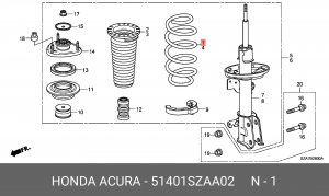 Пружина подвески 51401SZAA02 HONDA