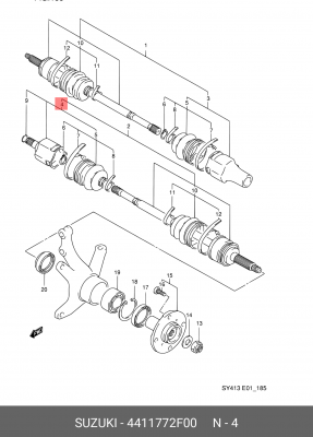 Шарнирный комплект, приводной вал 44117-72F00 SUZUKI