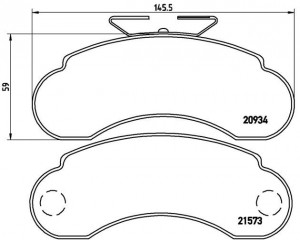 Комплект тормозных колодок, диско P50021 BREMBO
