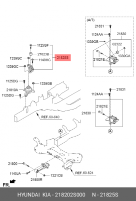 Кронштейн крепления подушки двигателя 218202S000 HYUNDAI KIA