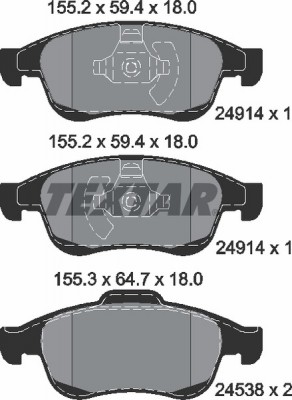 Колодки тормозные дисковые 2491401 TEXTAR