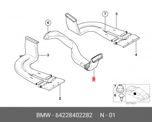Канал воздушный 64 22 8 402 282 BMW