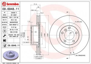 Тормозной диск 09.6948.11 BREMBO