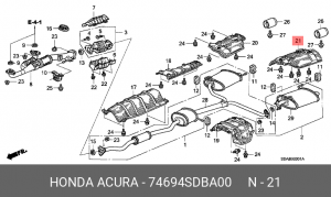 Накладка защитная глушителя 74694SDBA00 HONDA