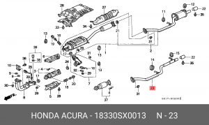 Выпускной трубопровод 18330SX0013 HONDA