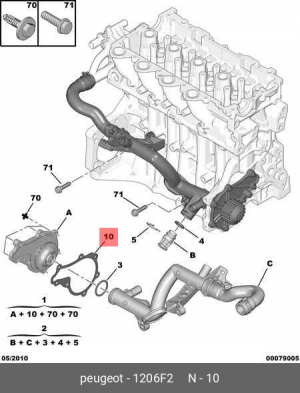Прокладка, водяной насос 1206 F2 CITROEN PEUGEOT