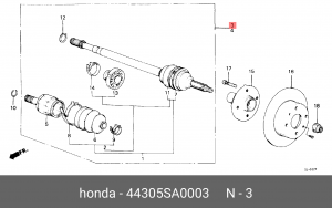 Шарнирный комплект, приводной вал 44305SA0003 HONDA