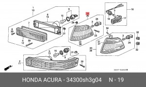 Фонарь указателя поворота 34300SH3G04 HONDA