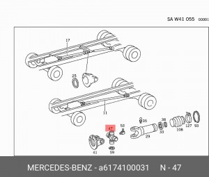 Крестовина карданного вала A6174100031 MERCEDES BENZ