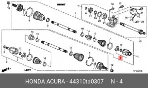 ШРУС 44310-TA0-307 HONDA