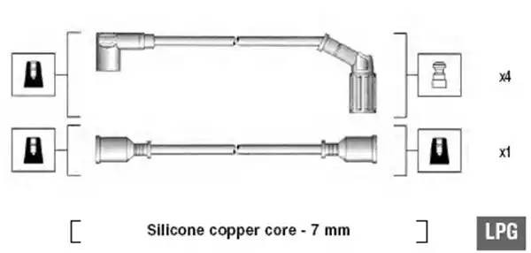 Ккомплект проводов зажигания 941065070543 MAGNETI MARELLI