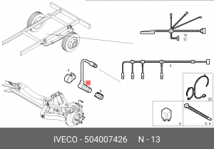 Датчик, частота вращения колеса 504007426 IVECO