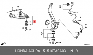 Рычаг подвески 51510-TA0-A03 HONDA