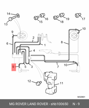 Тормозной шланг SHB100650 MG ROVER LAND ROVER