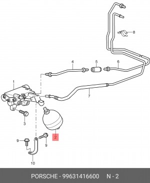 Гидроаккумулятор, сцепление 99631416600 PORSCHE