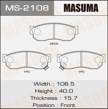 Колодки тормозные дисковые MS2108 MASUMA