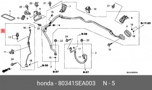 Трубка кондиционера 80341SEA003 HONDA