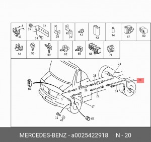 Датчик, частота вращения колеса A 002 542 29 18 MERCEDES BENZ