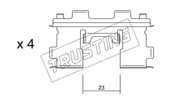 Комплектующие, колодки дискового тормоза KIT051 TRUSTING