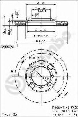 Тормозной диск 09.5009.10 BREMBO