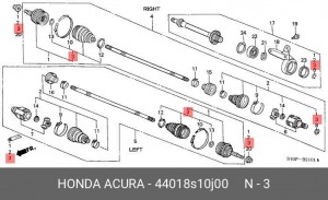 Пыльник ШРУСа (комплект) 44018-S10-J00 HONDA