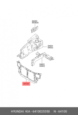 Облицовка передка 6410025350 HYUNDAI KIA