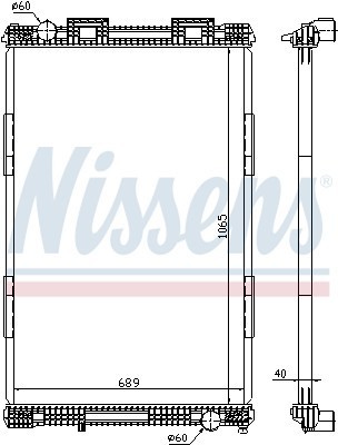 Радиатор, охлаждение двигател 628720 NISSENS