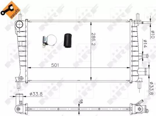 Радиатор, охлаждение двигател 54666 NRF