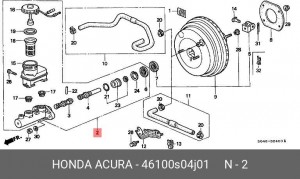 Главный тормозной цилиндр 46100S04J01 HONDA