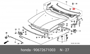 Клипса крепежная 90672671003 HONDA