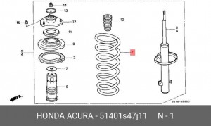 Пружина подвески 51401S47J11 HONDA