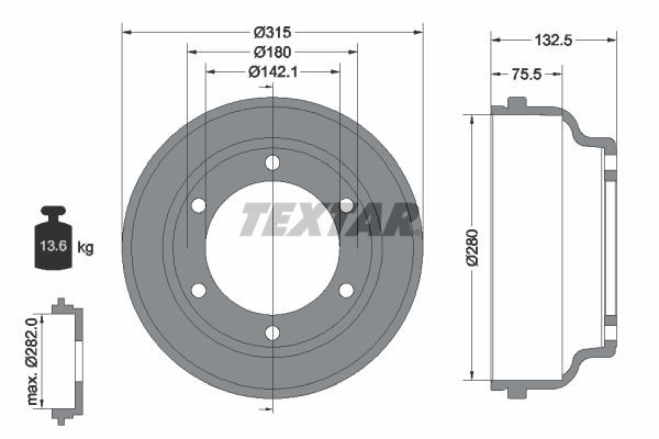 Тормозной барабан 94024800 TEXTAR