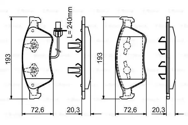 Колодки тормозные дисковые 0 986 494 200 BOSCH