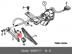 Распылитель воды для чистки, система очистки окон 9089111 SAAB