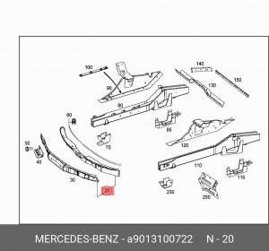 Поперечина кузова A9013100722 MERCEDES BENZ