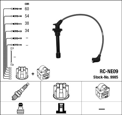 Ккомплект проводов зажигания RCNE09 NGK NTK