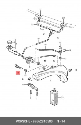 Датчик уровня, запас воды для очистки 99662810500 PORSCHE