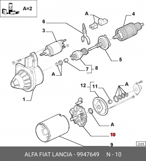Кронштейн, угольная щетка 9947649 ALFA FIAT LANCIA