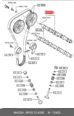 Распредвал BP0512420E MAZDA
