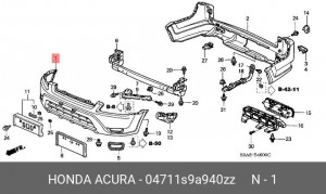 Бампер передний 04711S9A940ZZ HONDA