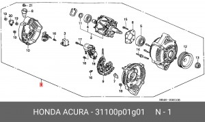 Генератор 31100P01G01 HONDA