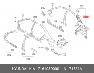 Панель кузова 716103D000 HYUNDAI KIA