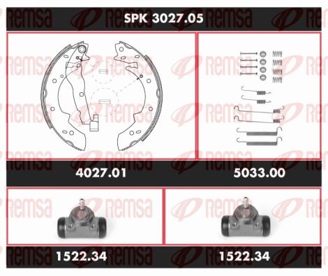 Комплект тормозных колодок SPK302705 REMSA