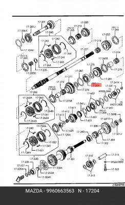 Подшипник КПП 9960-66-3563 MAZDA