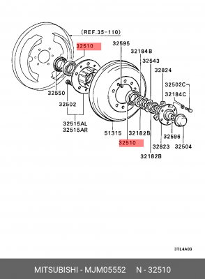 Подшипник ступицы колеса MJM05552 MITSUBISHI