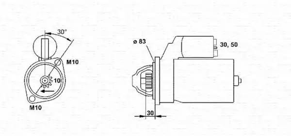 Стартер 943251695010 MAGNETI MARELLI