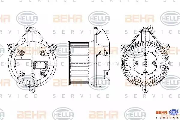 Электродвигатель, вентиляция салона 8EW009159141 HELLA