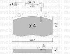 Комплект тормозных колодок, диско 2205630K METELLI