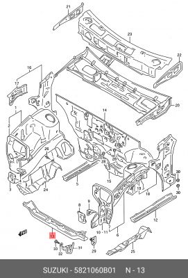 Поперечная балка 58210-60B01 SUZUKI
