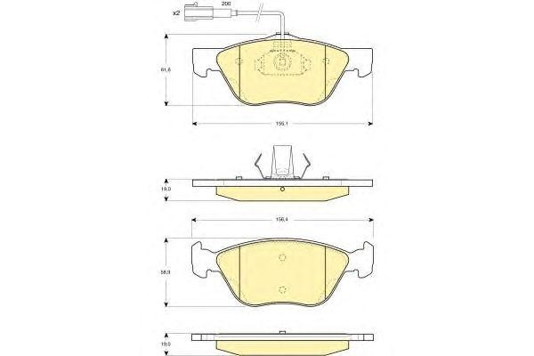 Комплект тормозных колодок, диско 6114272 GIRLING